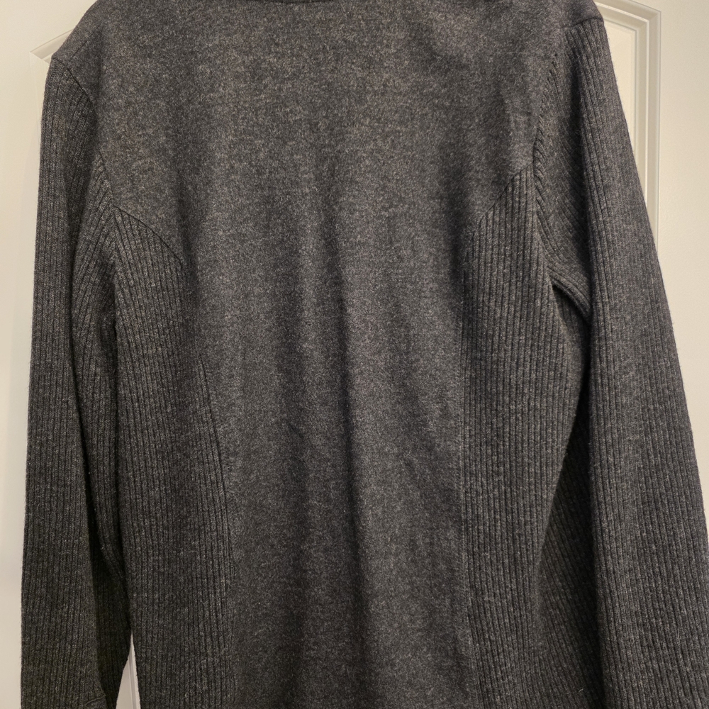 Jones New York Dark Gray Button-Front Knit Cardigan - Picture 2 of 4